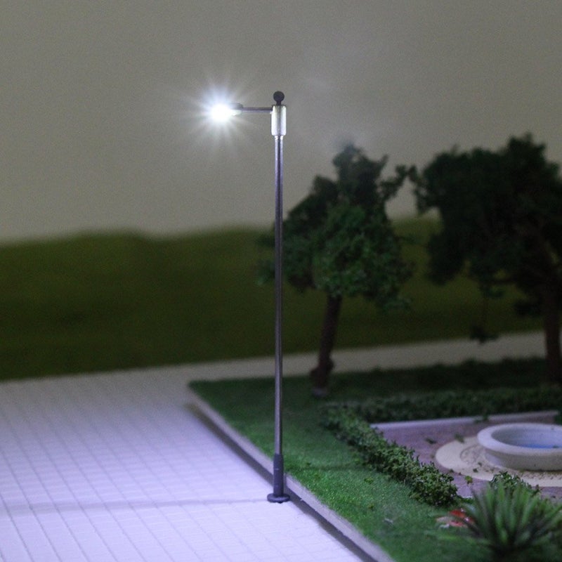 Evemodel LQS10W 10pcs Model Railway Train Lamp Post Street Bright White Lights HO OO Scale LEDs New - Image 3